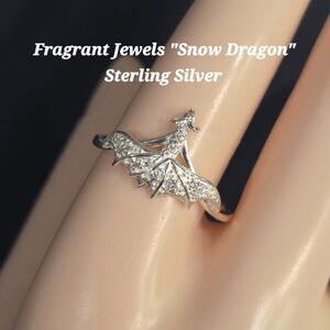 Fragrant Jewels "Snow Dragon" Sterling Silver Ring With Cubic Zirconias